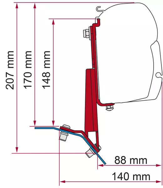 Fiamma markiisin adapteri F45 Ford Custom - Tarvikkeet - 8020112348 - 1