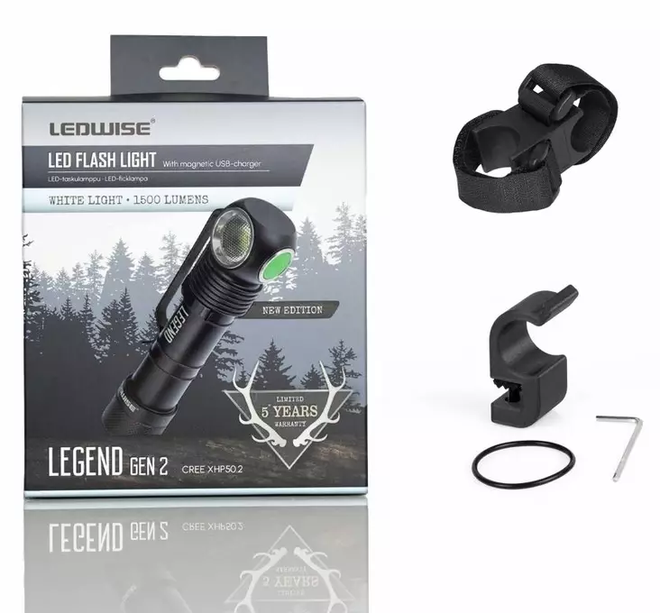 Ledwise Legend Gen2 White + Kypäräkiinnikesetti - Kypärävalot ja kypäräkiinnikkeet - 8020107868 - 1