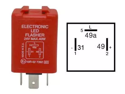 Vilkkurele LED-polttimoille, 24V 3-napainen - Releet - 8020110808 - 1