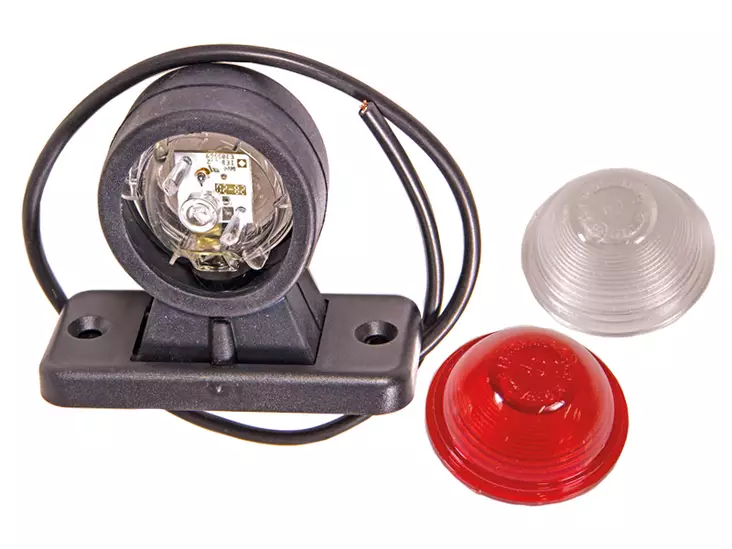 LED-äärivalo kumivartinen omega, kirkas/punainen - Led-äärivalot kumivarrella - 4040110039 - 2
