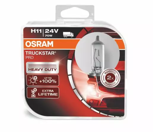 Osram H11 Truckstar halogen polttimopari - H8, H9, H10, H11, H13, H15, H16 - 4060101449 - 1